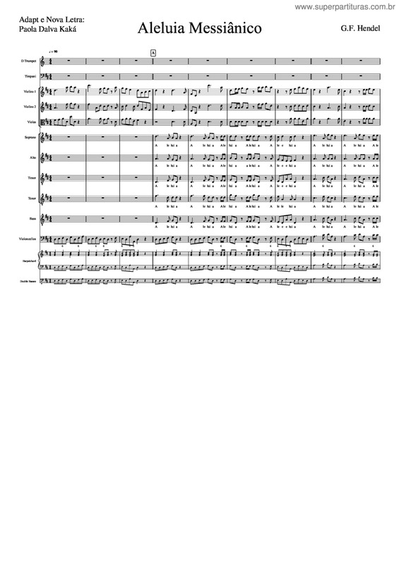 Partitura da música Aleluia Messiânico