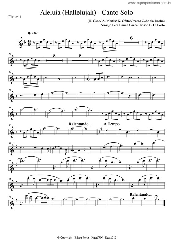 Partitura da música Aleluia v.13