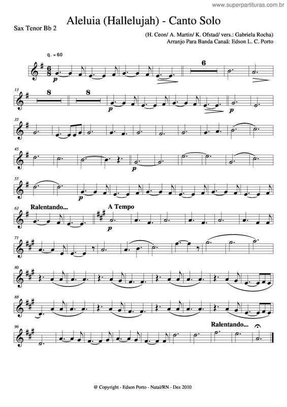 Partitura da música Aleluia v.14