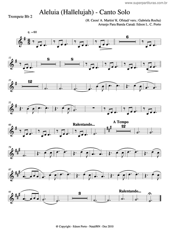 Partitura da música Aleluia v.15