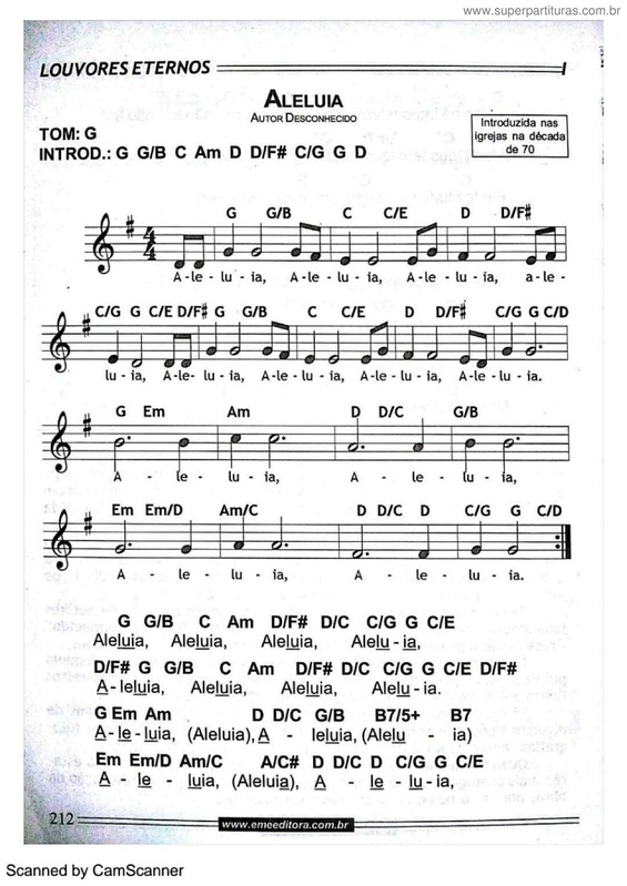 Partitura da música Aleluia v.20