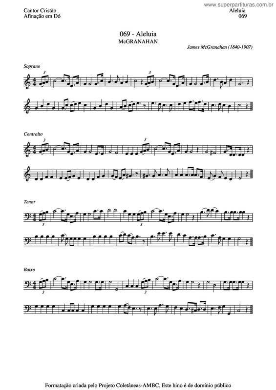 Partitura da música Aleluia v.23