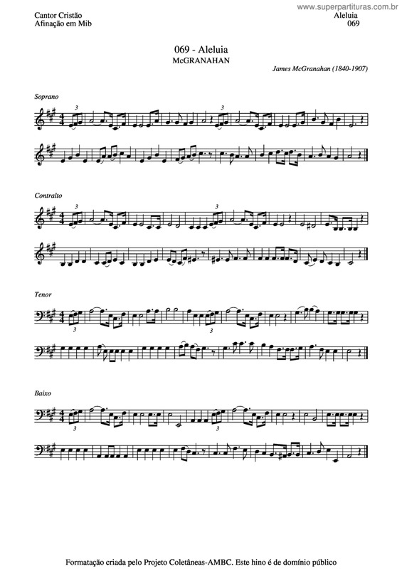 Partitura da música Aleluia v.26