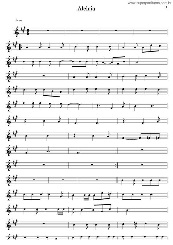 Partitura da música Aleluia v.29