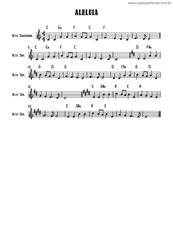 Partitura da música Aleluia v.30