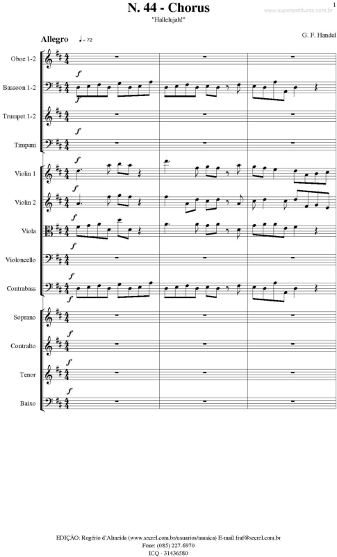 Partitura da música Aleluia v.4