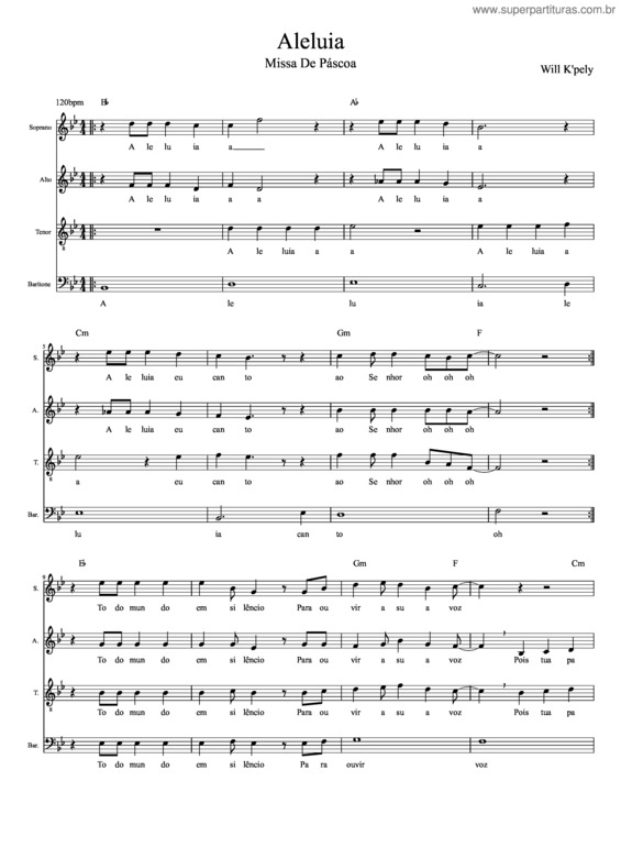 Partitura da música Aleluia v.44