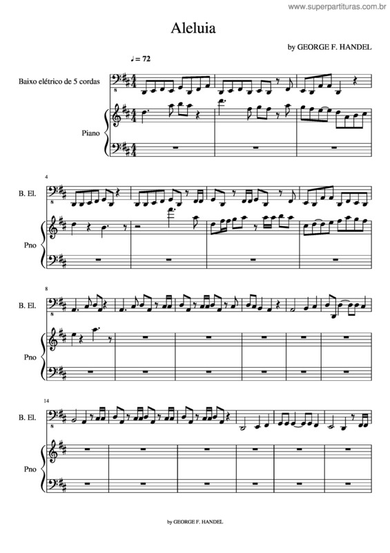 Partitura da música Aleluia v.45