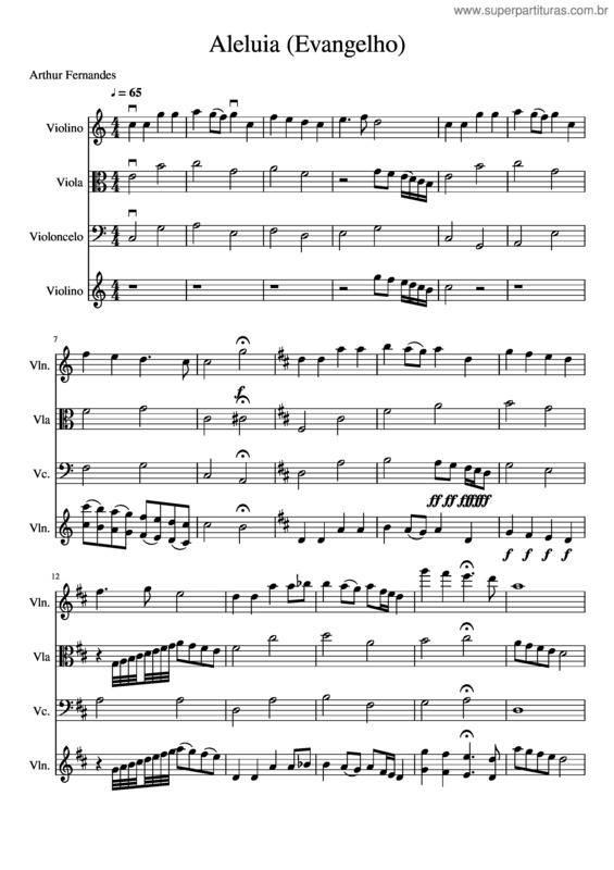 Partitura da música Aleluia v.48