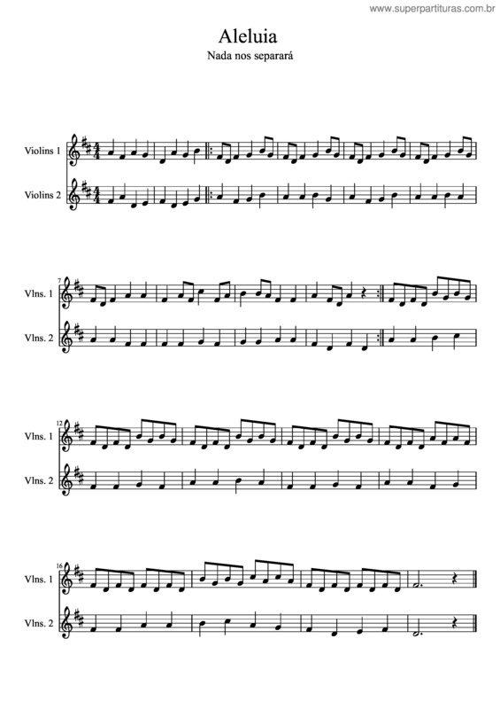 Partitura da música Aleluia v.51