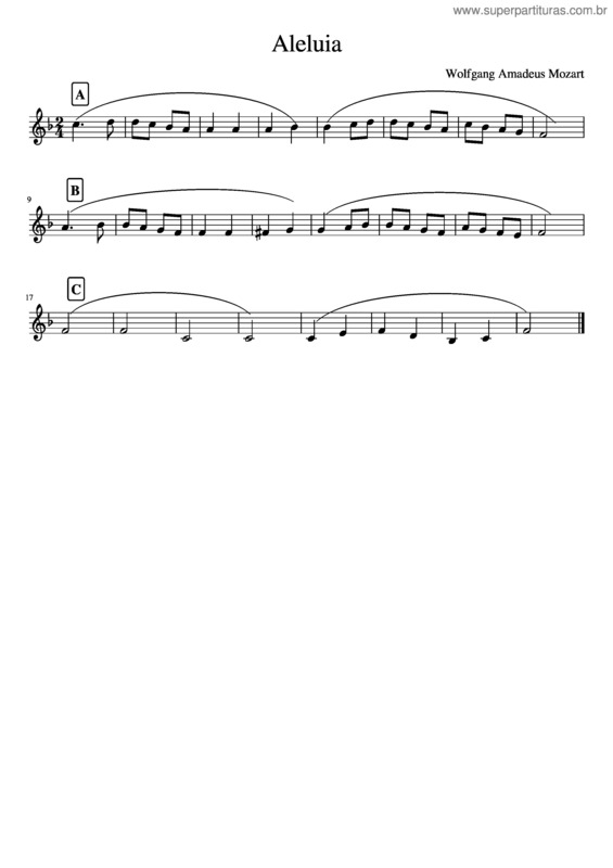 Partitura da música Aleluia v.59