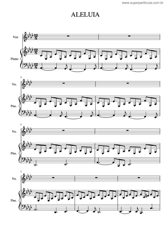 Partitura da música Aleluia v.60