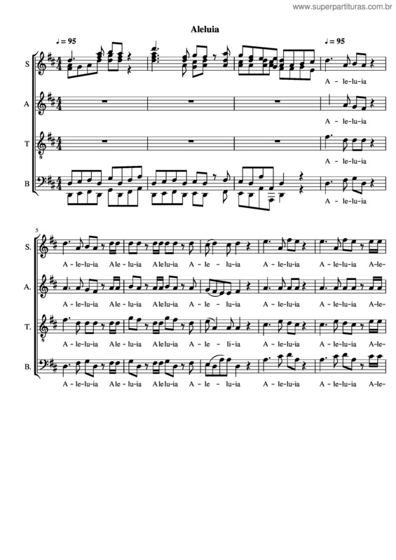 Partitura da música Aleluia v.77