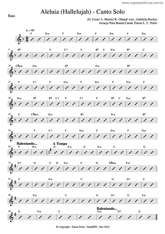 Partitura da música Aleluia v.9