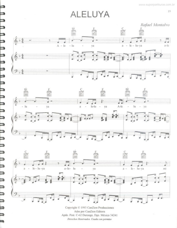 Partitura da música Aleluya v.3