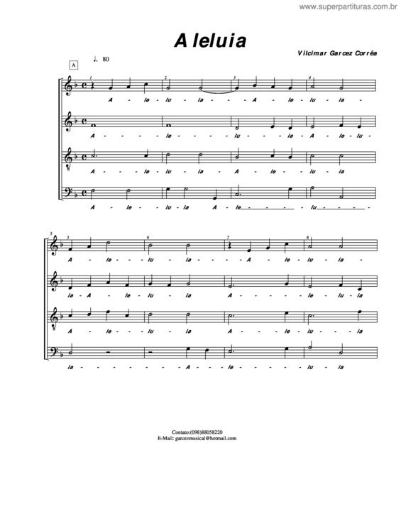 Partitura da música Aleluya v.6