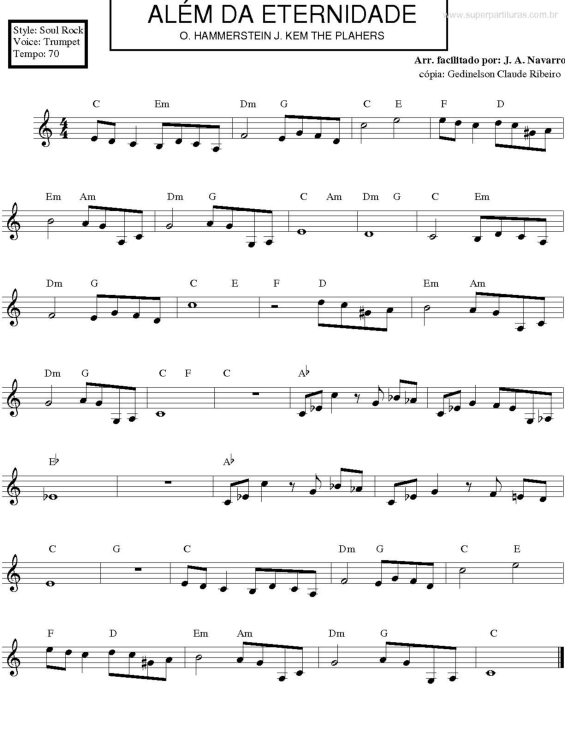 Partitura da música Além da Eternidade