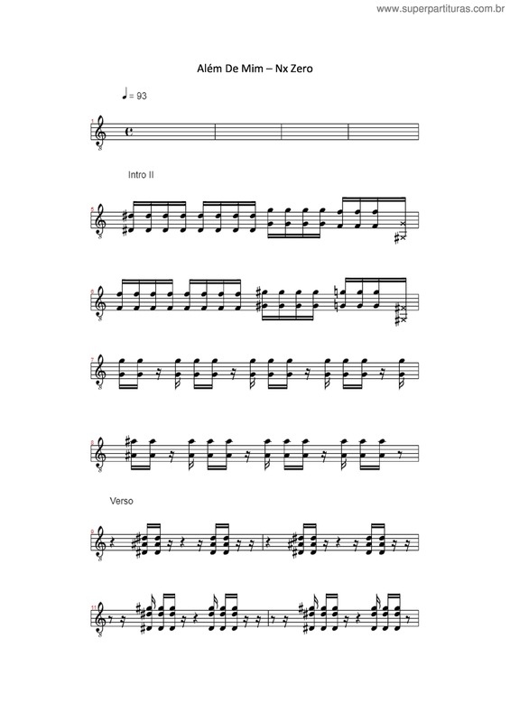 Partitura da música Além De Mim