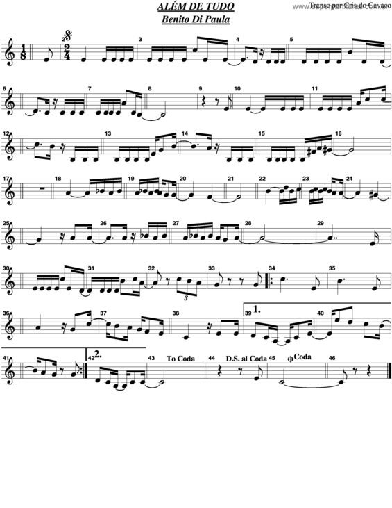 Partitura da música Além De Tudo v.2