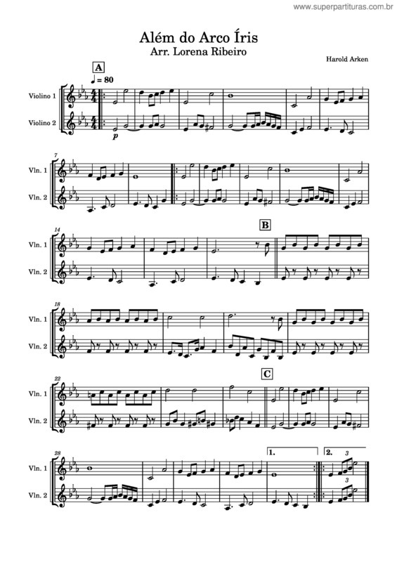 Partitura da música Além Do Arco–Íris – Luiza Possi Além Do Arco Íris