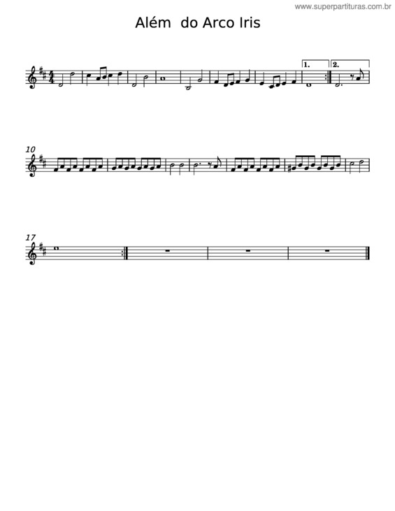 Partitura da música Além Do Arco–Íris – Luiza Possi v.3