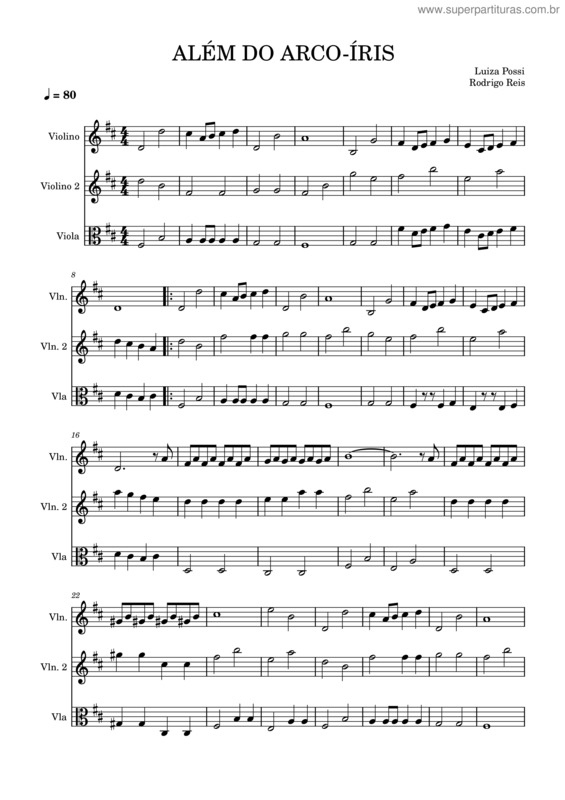 Partitura da música Além Do Arco Iris v.25