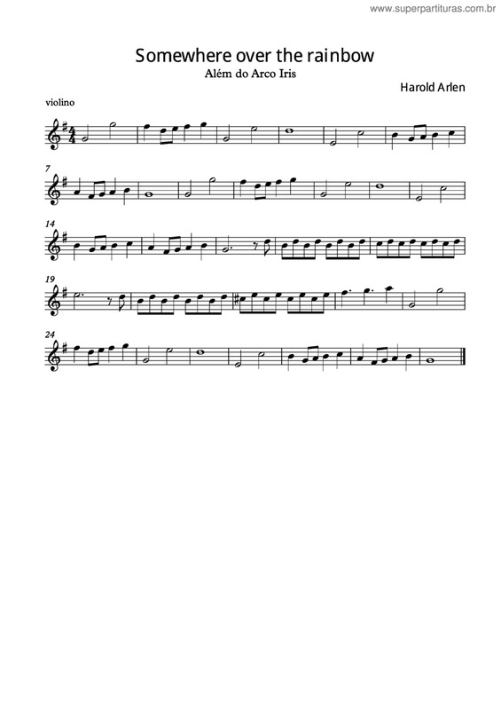 Partitura da música Além Do Arco Iris v.5