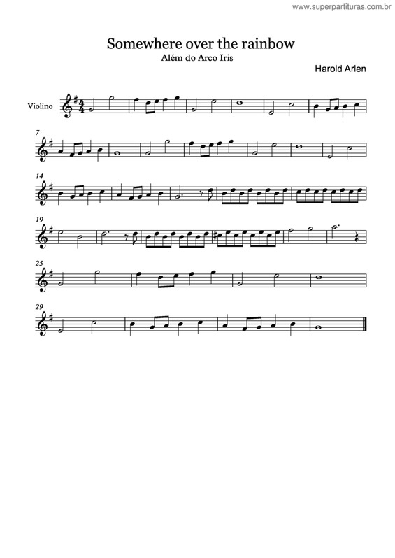 Partitura da música Além Do Arco Iris v.6