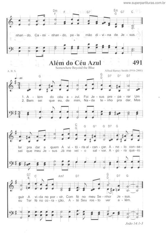 Partitura da música Além Do Céu Azul v.2