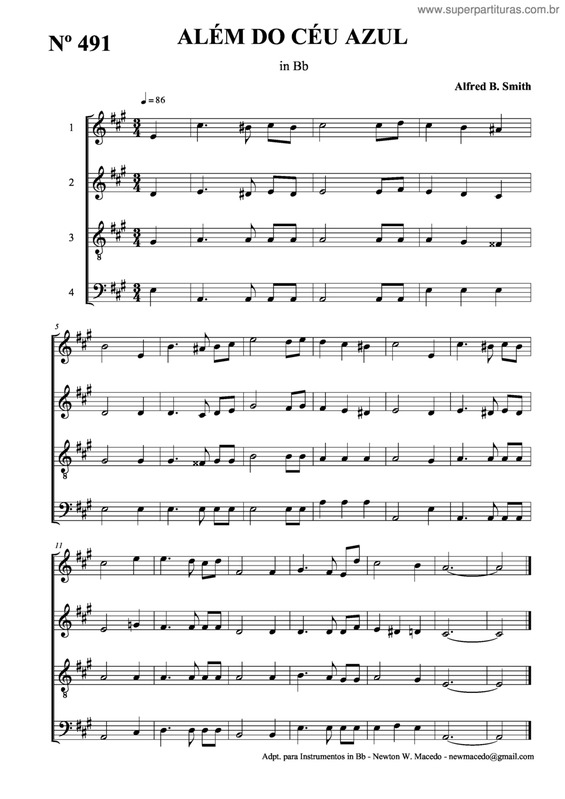 Partitura da música Além Do Céu Azul v.4