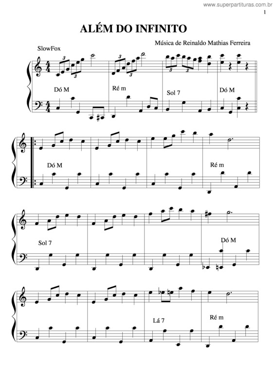 Partitura da música Além Do Infinito