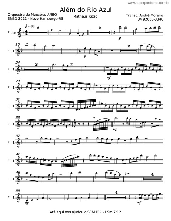 Partitura da música Além Do Rio Azul – Matheus Rizzo v.4