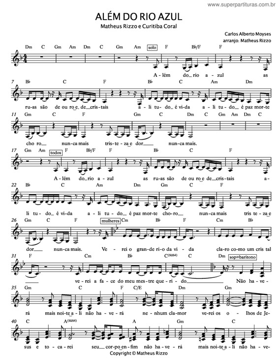 Partitura da música Além Do Rio Azul v.10