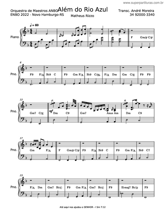 Partitura da música Além Do Rio Azul v.16