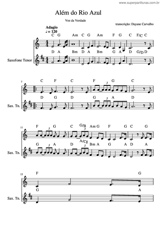 Partitura da música Além Do Rio Azul v.25