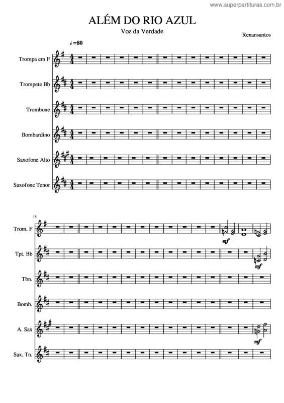 Partitura da música Além Do Rio Azul v.27