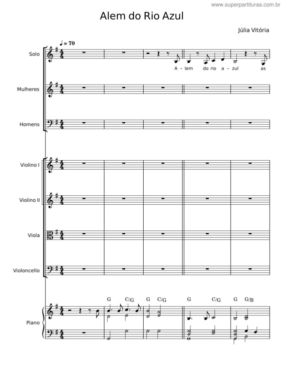 Partitura da música Além Do Rio Azul v.30