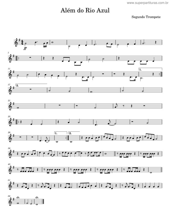 Partitura da música Além Do Rio Azul v.31