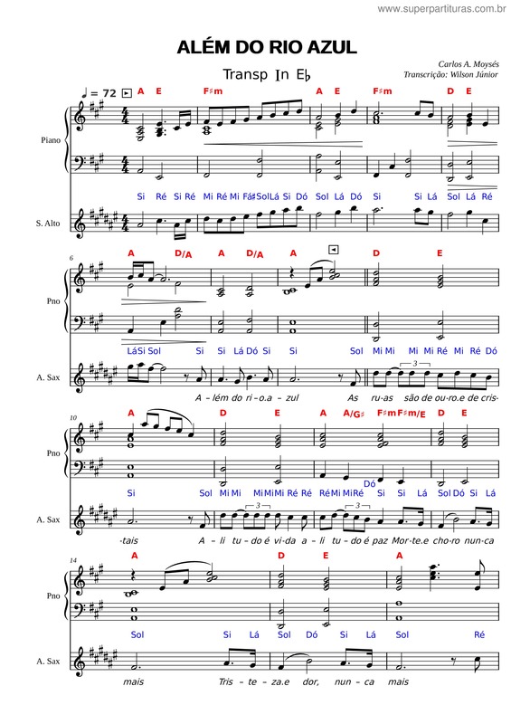 Partitura da música Alem Do Rio Azul v.32