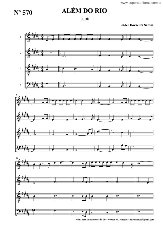 Partitura da música Além Do Rio v.4