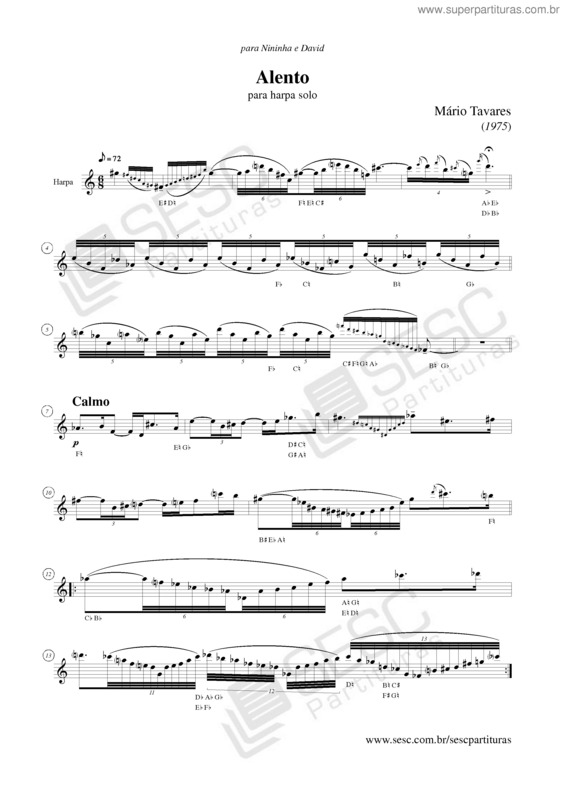 Partitura da música Alento