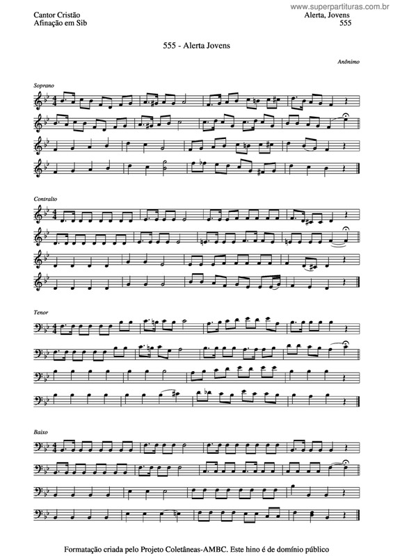 Partitura da música Alerta Jovens v.2