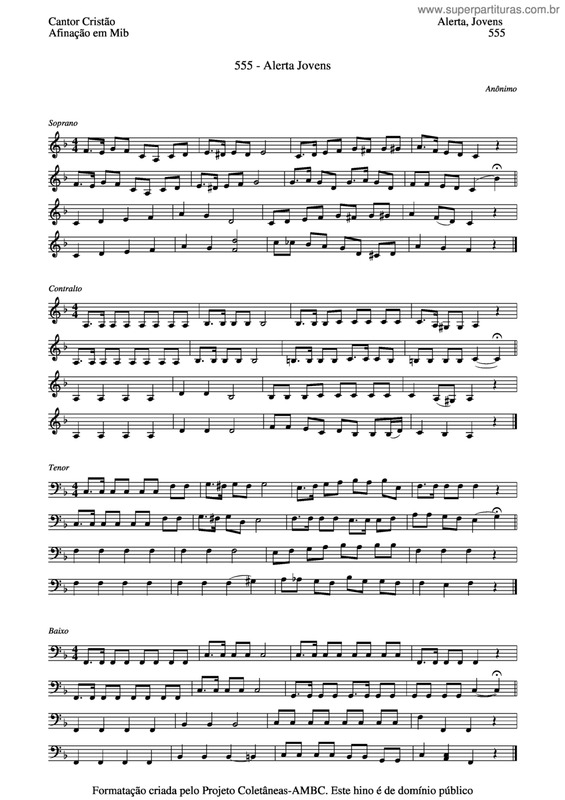 Partitura da música Alerta Jovens v.3
