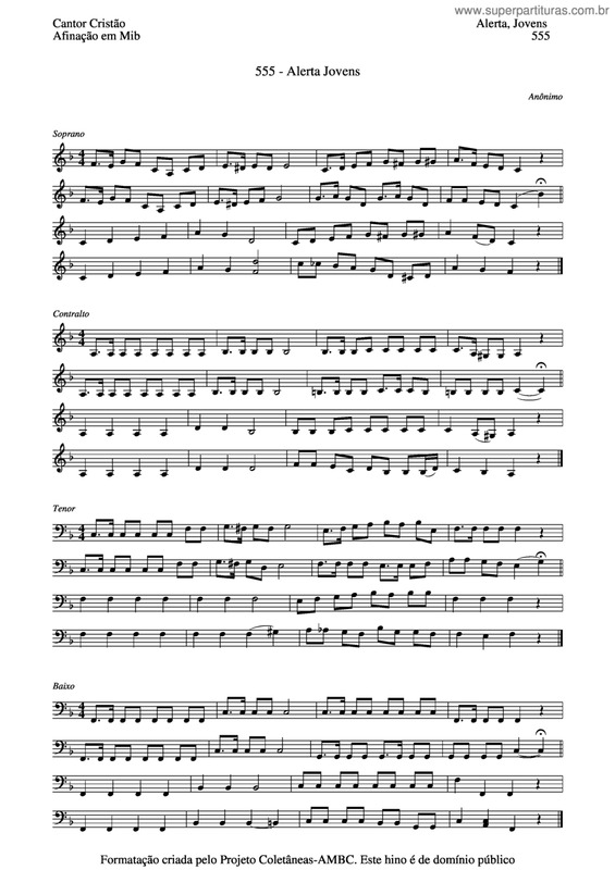 Partitura da música Alerta Jovens v.3