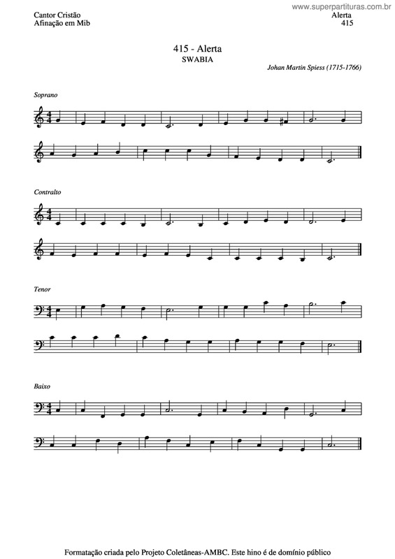 Partitura da música Alerta v.8
