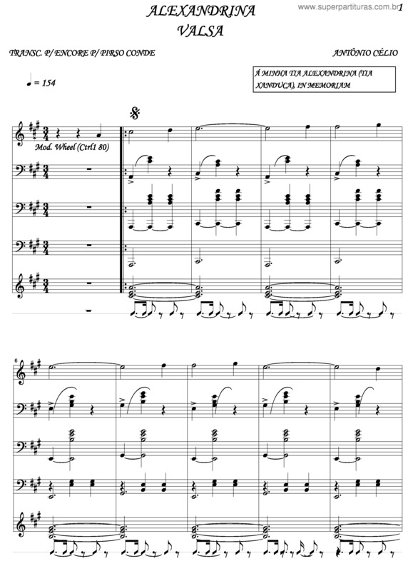Partitura da música Alexandrina v.3
