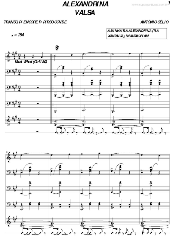 Partitura da música Alexandrina