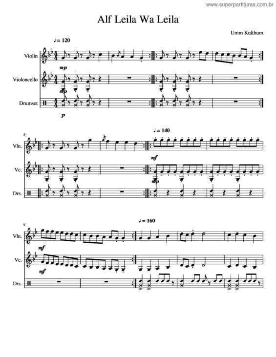 Partitura da música Alf Leila Wa Leila