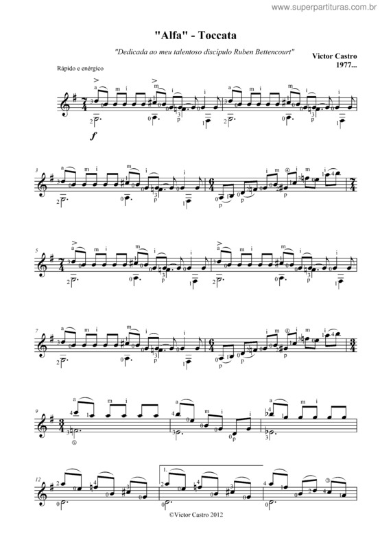 Partitura da música Alfa