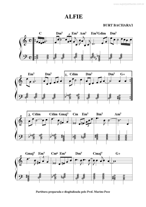 Partitura da música Alfie